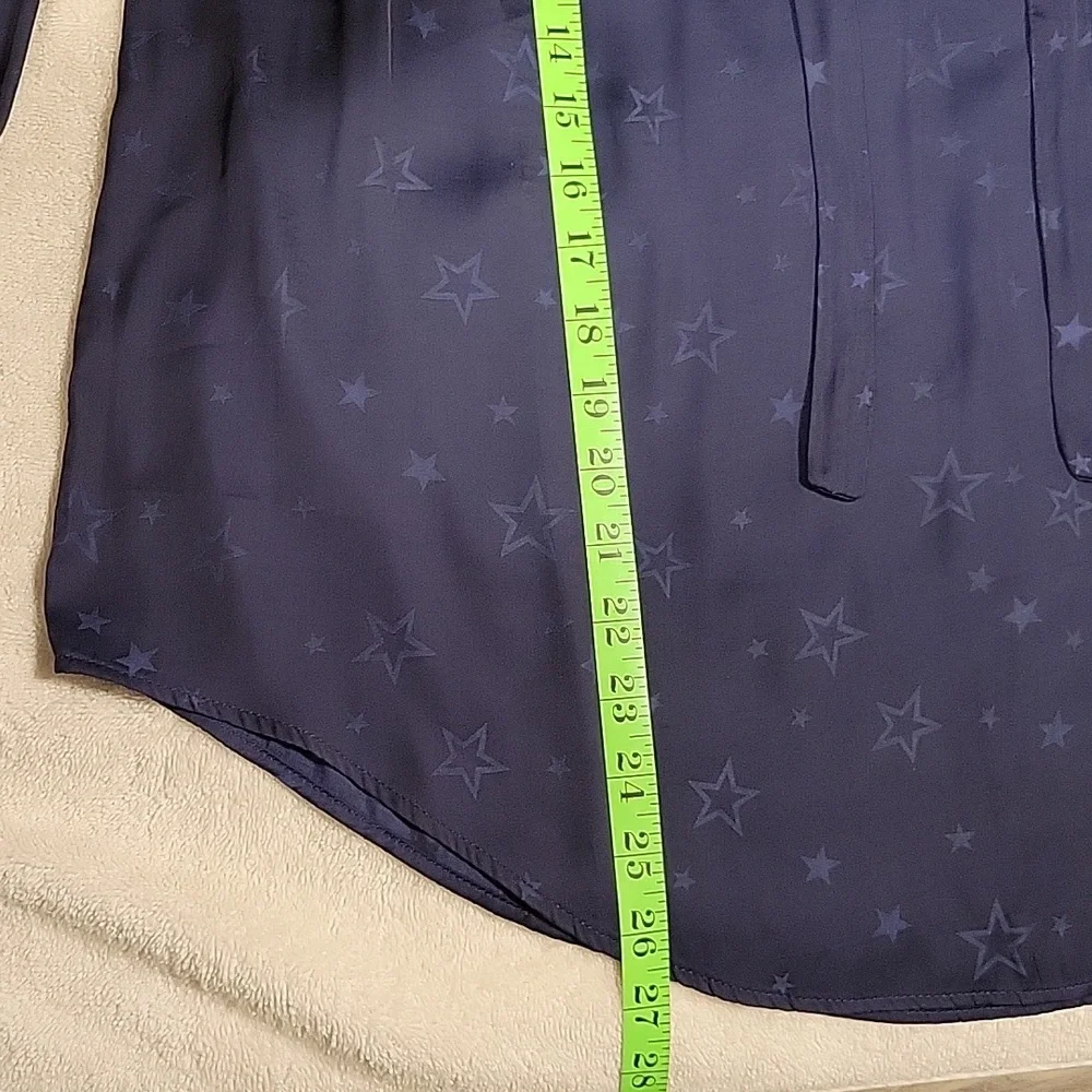Torrid Peasant blouse, Charmeuse Jacquard Star Navy - Picture 8 of 14